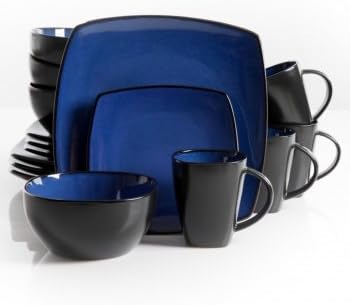 Soho Lounge 16 pc Dinnerware, Blue Square Shape