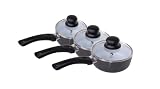 Ceramix - KI-022 - Casseroles - Lot de 3 - 14 / 16 / 18 cm - Gris