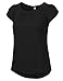 JJ Perfection Women's Solid Woven Pleated Petal Short Sleeve Blouse