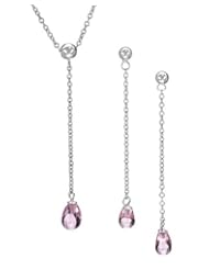Sterling Silver Simulated Gems Women Jewelry Set. Length 53 in. Total Item weight 2.2 g.
