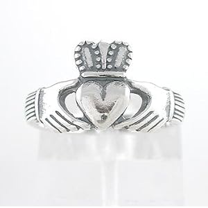 Celtic Friendship & Love Claddagh Ring in Sterling Silver, Size 5, #8375
