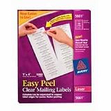 Avery Easy Peel Clear 2 x 4 Inch Shipping Labels 500 Count (5663)