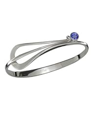 Ed Levin, Lady Slipper Bracelet, Denim Topaz, .925 Sterling Silver & 14K Gold, Sizes S - L