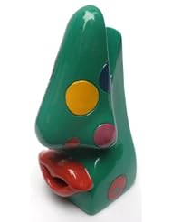 Picasso Art Style Lip Nose Eyeglasses Holder - Green & Polka Dots by 