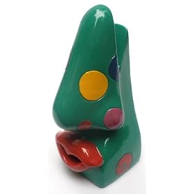 Click here to buy Picasso Art Style Lip Nose Eyeglasses Holder - Green & Polka Dots.