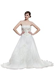 A-line Strapless Sweetheart Sequined Lace-Up Satin Spring Fall  Dress with a Chapel Train  with a Court Train 