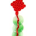 The 8 Jade Coin Pendant - 10" Feng Shui enhancer for wealth luck