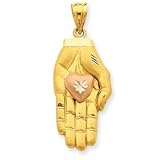 14k Two-tone Heart in Hand Charm
