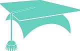 Graduation Cap Removable Wall Sticker, Mint, S
