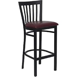 Flash Furniture XU-DG6R8BSCH-BAR-BURV-GG Hercules Series Black School House Back Metal... by Flash