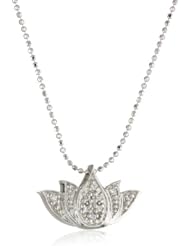 Alex Woo "Little Faith" Gold Lotus Pendant Necklace