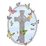 Nene Thomas - Cross with a Ring of Butterflies - Sticker / Decal