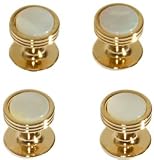 Mother of Pearl Studs in Gold Tone