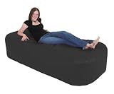 XXX-L 6 FT BLACK FAUX LEATHER BEANBAG BED BEAN BAG SOFA BED