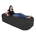 XXX-L 6 FT BLACK FAUX LEATHER BEANBAG BED BEAN BAG SOFA BED