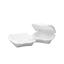 Boardwalk  0109 White Color Medium Snap-it Foam Sandwich Hinged Carryout Container (Case of 200)