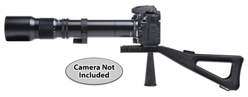 Phoenix 500mm Telephoto Lens with 2x Teleconverter (=1000mm) + Stedi-Stock Shoulder Brace Kit for Nikon D40, D60, D3000, D3100, D5000, D5100, D7000, D300s, D3 & D3s Digital SLR Cameras