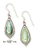 Sterling Silver Paua Shell Teardrop French Wire Earrings