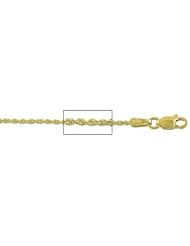 14 kt Yellow Gold Diamond Cut Rope Chain Necklace 1.25 mm 18" - 14kt Yellow Gold