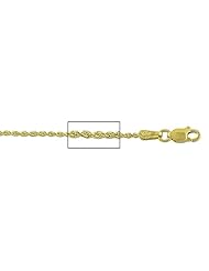 14 kt Yellow Gold Diamond Cut Rope Chain Necklace 1.25mm 24 inches Lobster Lock