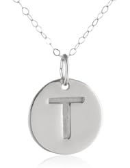 Duragold 14k White Gold Initial Pendant Necklace, 18"