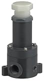 Plast-O-Matic RVDT Series Polypropylene Relief Valve, For Ultra-Pure Water and Concentrated Etchants, 5-100 psi Pressure Range, 1/4