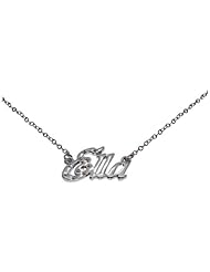 Name Necklaces Ella - Personalized Necklace White Gold Plated 18K, Belcher Chain, 2mm Thick