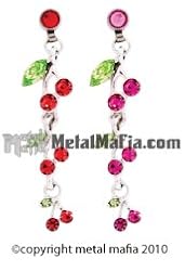 TRIPLE GEM CHERRY DROP MICRODERMAL DANGLE RHDCHR3RD- RED