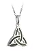 Sterling Silver and Connemara Marble Trinity Knot Pendant Necklace - Made in Ireland