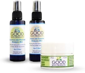 Good Body Products - 2 Mist 1 Solid Scent Bundle -Rosemary and Jasmine Mist, Eucalyptus and Peppermint Mist, and Lavendar and Patchouli Solid Scent