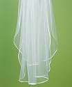 Satin Ribbon Edge Veil - White