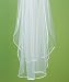 Satin Ribbon Edge Veil - Ivory