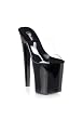 Women's 8 Inch Stiletto Heel Platform Mule (Clear/Black-6)