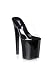 Women's 8 Inch Stiletto Heel Platform Mule (Clear/Black;7)