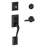Schlage F60 V ADD 716 BIR Addison Handle Set with Birmingham Lever Interior, Aged Bronze