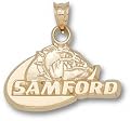 Samford Bulldogs Solid 10K Gold ''SAMFORD'' Bulldog 1/2'' Pendant