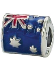 Genuine Zable (TM) Product. 925 Sterling Silver Australia Bead Charm. 100% Satisfaction Guaranteed.