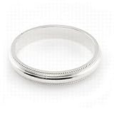 14K White Gold Men's & Women's Wedding Bands 3mm Milgrain