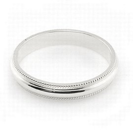 Childrens Toyshop  Jewelry : 14K White Gold Wedding Bands 3mm Milgrain