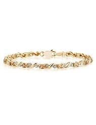 10k Yellow Gold Diamond and Citrine Bracelet
