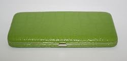 GREEN CROC CROCODILE ALLIGATOR FLAT WALLET CLUTCH BY DESIGNSK