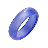 Blue (Dyed) Agate Gemstone Ring Band Size 6 - 6 1/2 (1 ring)