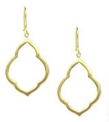 Tashi 14K Vermeil Brushed Matte Finish Persian Window Design Dangle Earrings