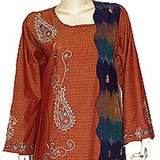 Gowns - Womens Cotton Caftans Dress Long Sleeve Multicolored Size M (kftn665)