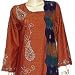 Apparel : Gowns - Womens Cotton Caftans Dress Long Sleeve Multicolored Size M (kftn665)