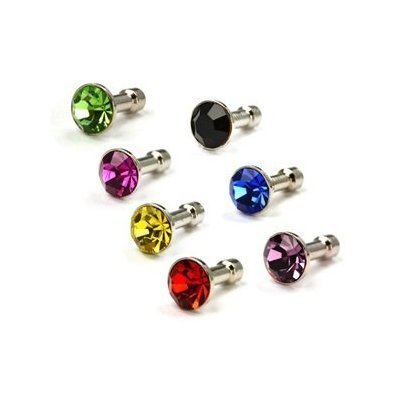 Leegoal Bulk 12 Colors Crystal Bling Metal Anti Dust Plug for Apple Iphone