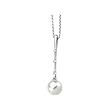 14K White Gold Freshwater Cultured Pearl and Diamond Pendant w/Chain
