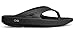 Oofos Original Unisex Black Thong Sandal (Includes FREE RED RUBBER FOOT MASSAGER)