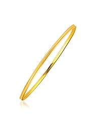 14K White Gold Concave Motif Thin Stackable Bangle