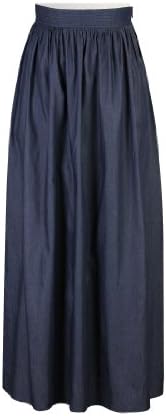 eShakti Women's Chambray denim long skirt